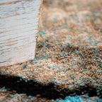 Beige Blue Area Rug Modern Diamond Pattern Low-Pile RugYourHome