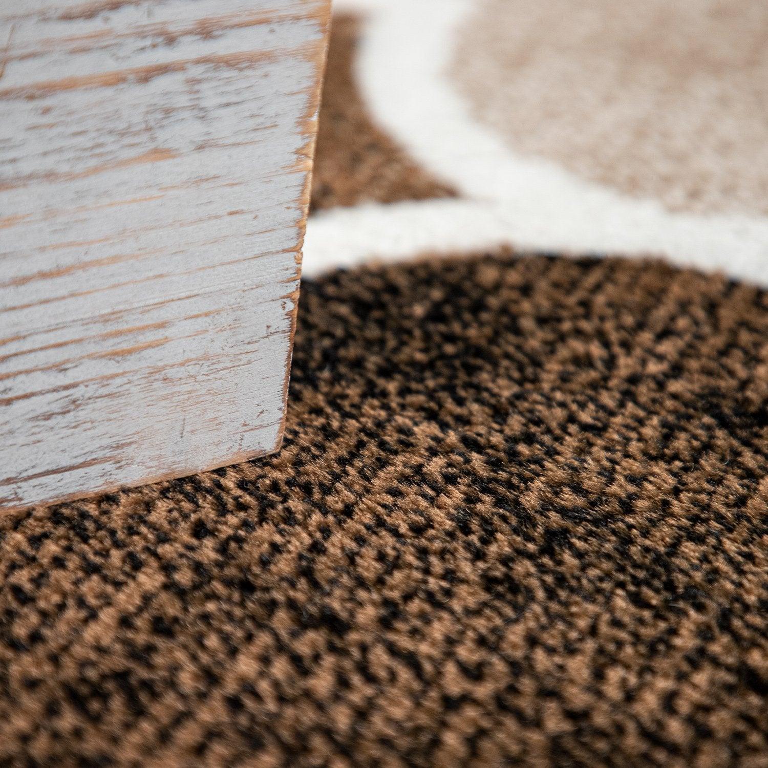 Beige Brown Area Rug for Living Room Moroccan Pattern RugYourHome