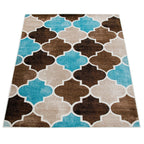 Beige Brown Area Rug for Living Room Moroccan Pattern RugYourHome