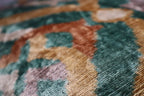 Canvello Teal Beige Brown Vegetable Dyed Handmade Turkish Silk Velvet Pillow - a Work of Art, close-up view - House Of Avana