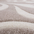 Area Rug Lafleur Modern Floral Pattern with Contour Cut - Beige - House Of Avana