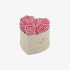 Baby Heart Beige Box | Light Pink Roses, back view - House Of Avana