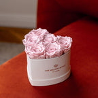 Baby Heart Beige Box | Light Pink Roses, front view - House Of Avana