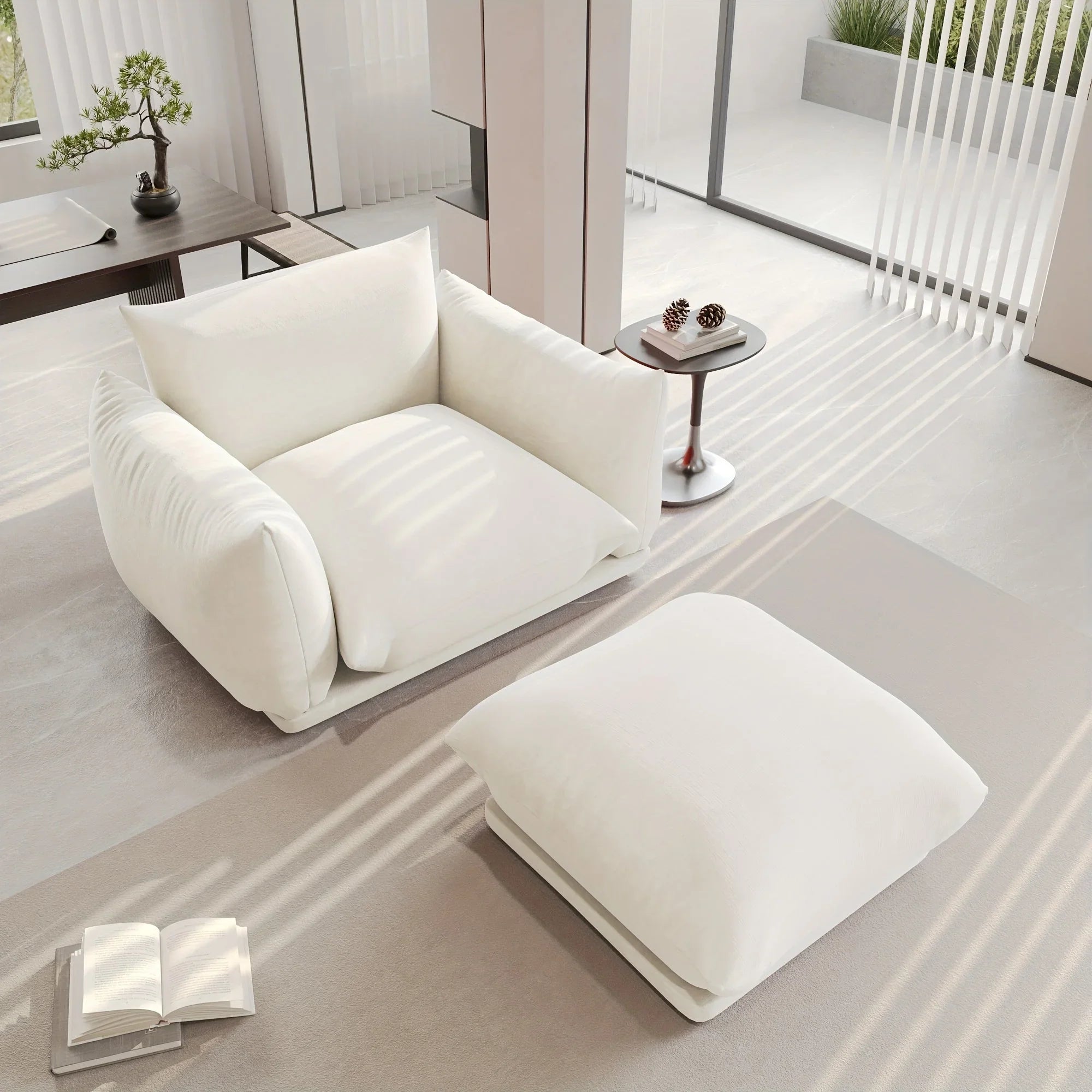Compact Chenille Sofa - Beige Space Saver, alternate view - House Of Avana