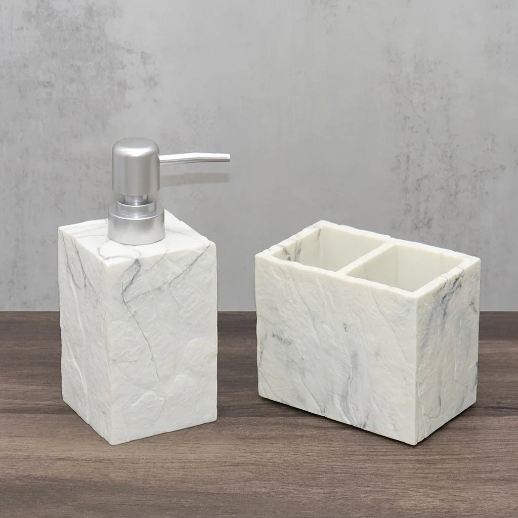 Creamy Beige Stone Bathroom Essentials - House Of Avana