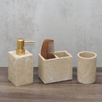 Creamy Beige Stone Bathroom Essentials - House Of Avana