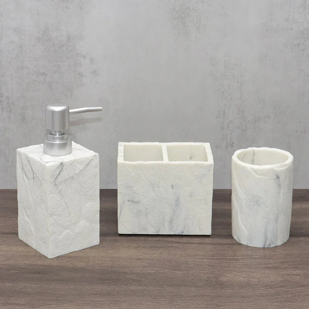 Beige Stone Bathroom Essentials, Creamy Finish, dimensions view - House Of Avana