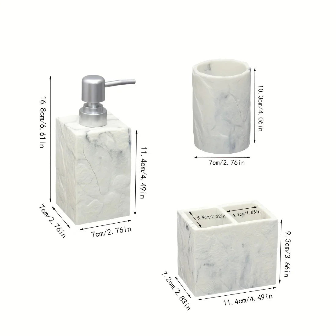Beige Stone Bathroom Essentials, Creamy Finish, side view - House Of Avana