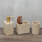 Beige Stone Bathroom Essentials, Creamy Finish, top view - House Of Avana