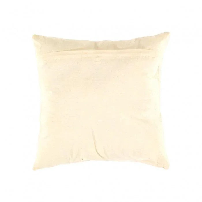 Canvello Beige Color Pure Cotton Throw Pillow - 16" X 16", back view - House Of Avana