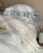Bella Floral Lace Ruffled Princess Bedding Set / Pink Ever Lasting