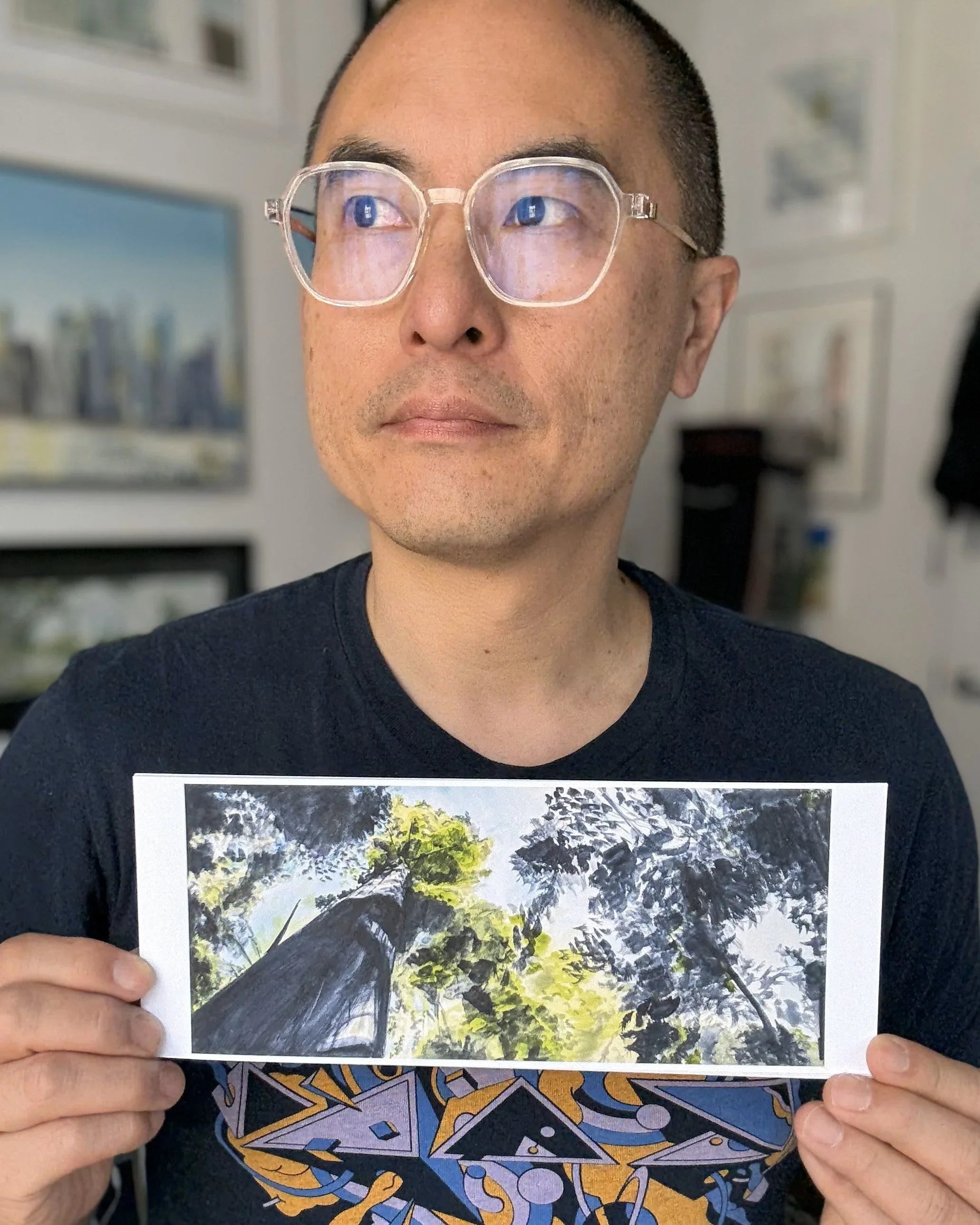 Beneath the Redwoods 2, Sonoma, Watercolor Painting, detail shot - House Of Avana