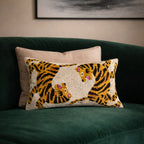 Bengali Silk Velvet Ikat Throw Pillow Cover 16 X 24