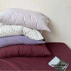 Berry Crush Washed Cotton Pillowcases, back view - House Of Avana