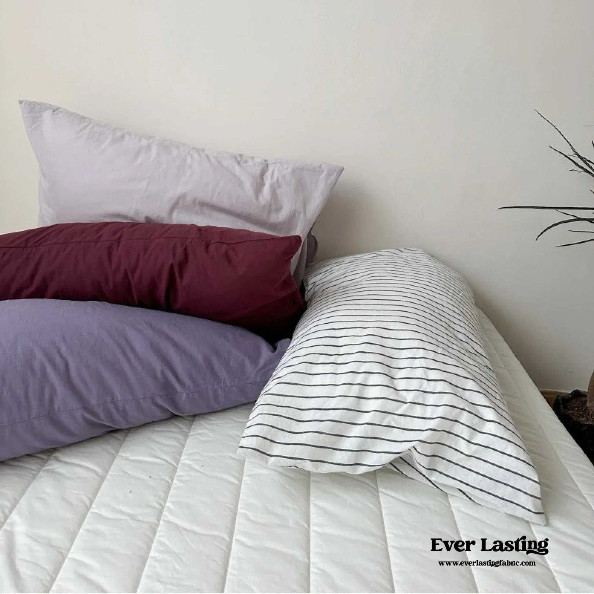 Berry Crush Washed Cotton Pillowcases, side view - House Of Avana