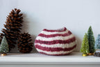 Berry Red Pathways Decorative Wool Ukhamba Bowl, side view - House Of Avana