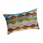 Beverly Hills Silk Velvet Ikat Throw Pillow Cover, X 24, side view - House Of Avana