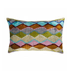 Beverly Hills Silk Velvet Ikat Throw Pillow Cover, 16 X 24