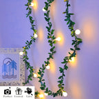 LED Ivy White Ball Fairy Lights, Round Ball String Green Vine Garland Lights, Suitable for Bedroom, Room, Wall, Party, Wedding, Holiday, Indoor and Christmas House Of Avana