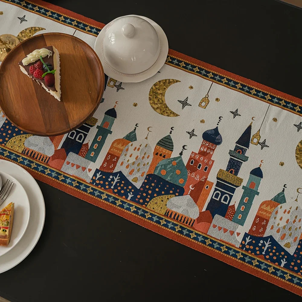 Table Runner - Decorative Polyester Star Moon