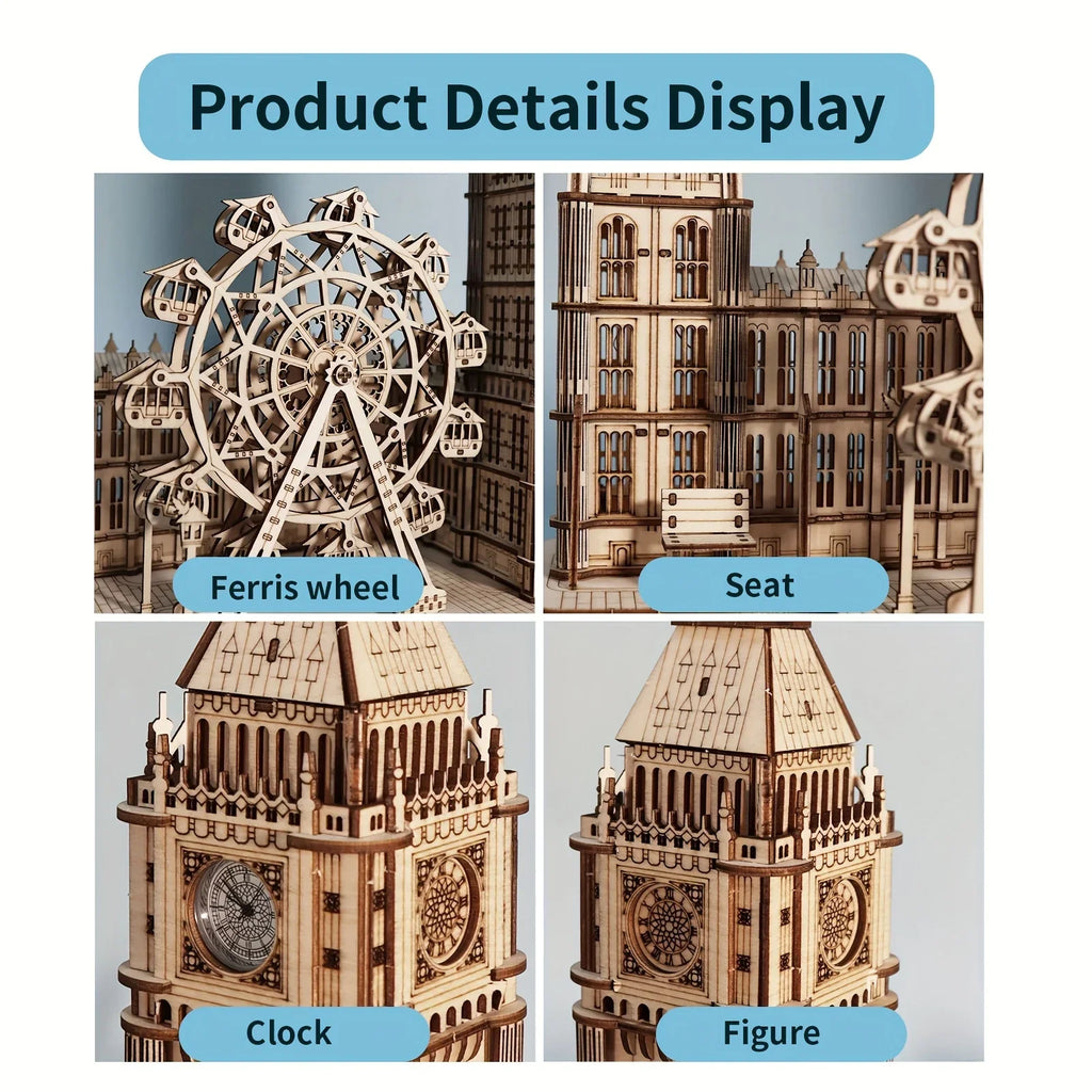3D Wooden Puzzle, Big Ben Model Kit DIY Building Blocks, Desktop Clock, Creative Gift for Home Decor, Unique Christmas Gift for Family, Halloween Party Favors House Of Avana
