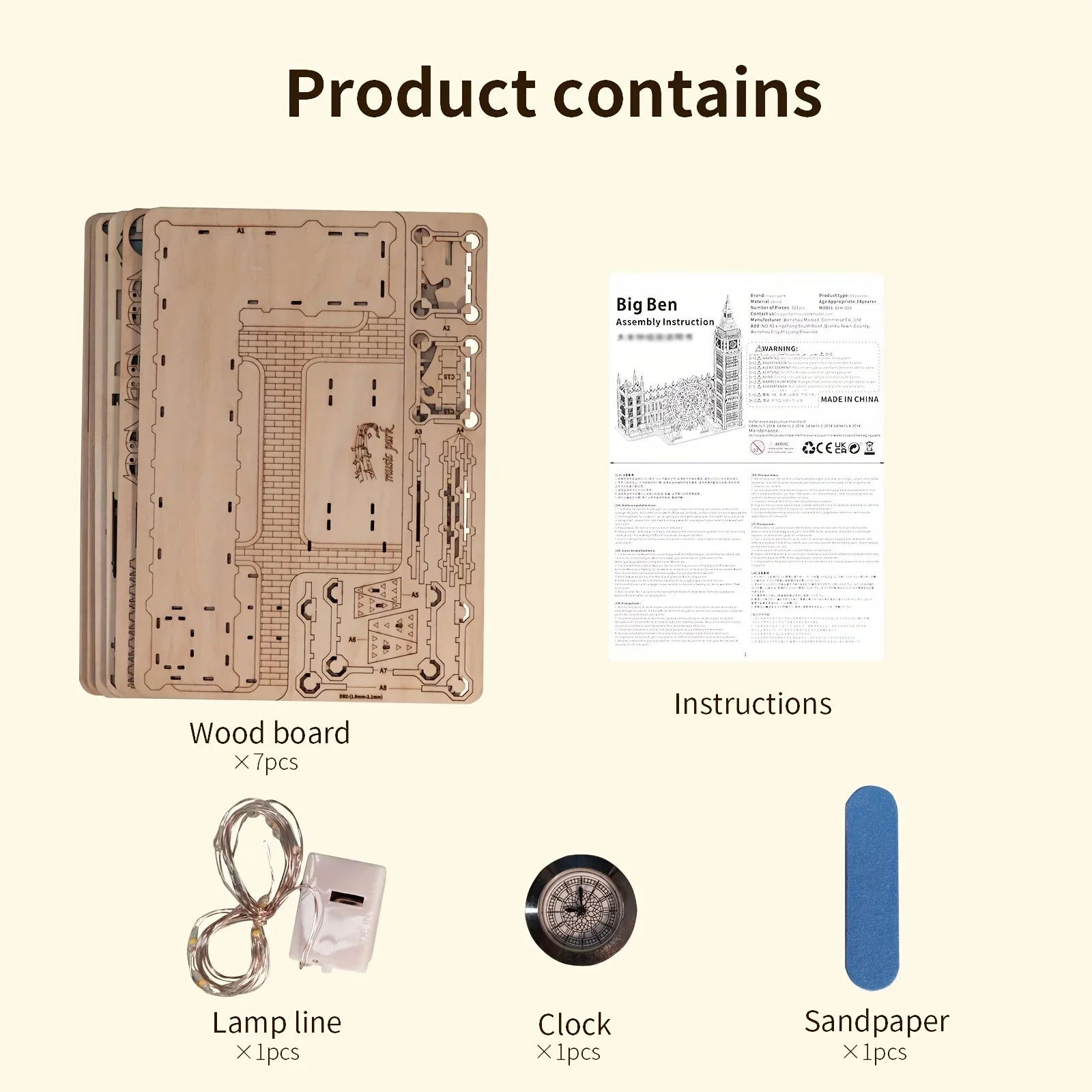 3D Wooden Puzzle, Big Ben Model Kit DIY Building Blocks, Desktop Clock, Creative Gift for Home Decor, Unique Christmas Gift for Family, Halloween Party Favors House Of Avana