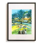 Billings Lawn 2, Watercolor, Hudson River Scene, back view - House Of Avana