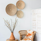 Binga Blonde Natural Woven Wall Basket Kanju Interiors
