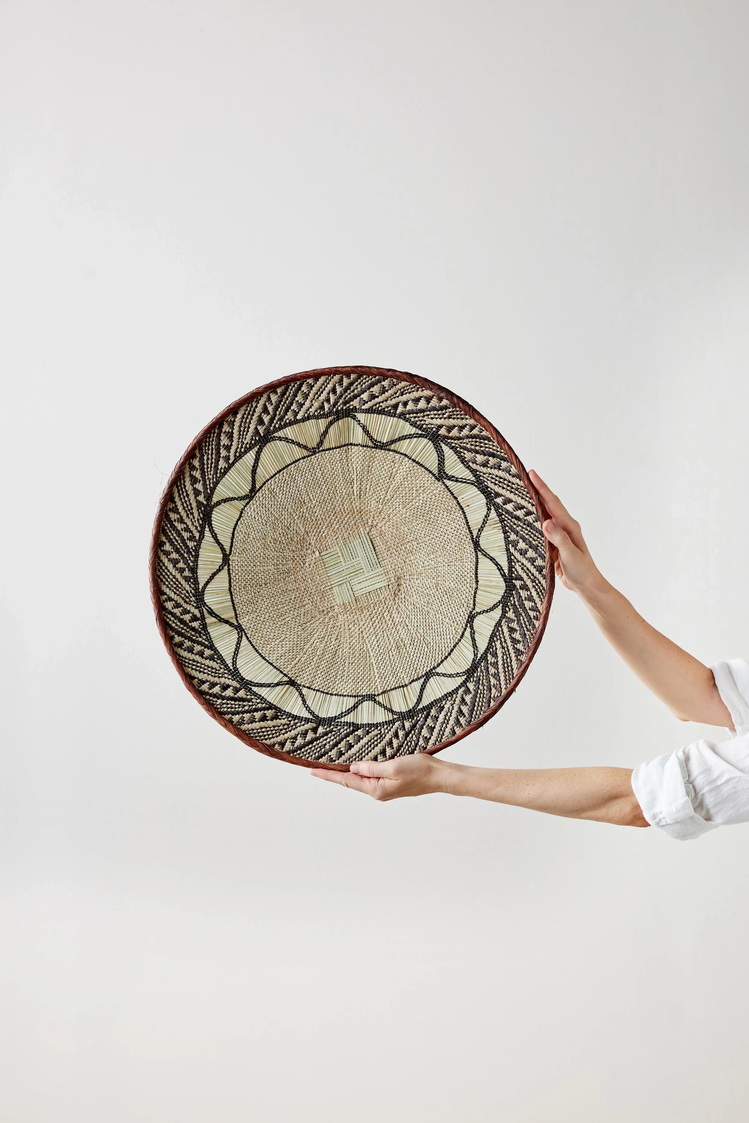 Binga Lace Patterned Basket, top view - House Of Avana