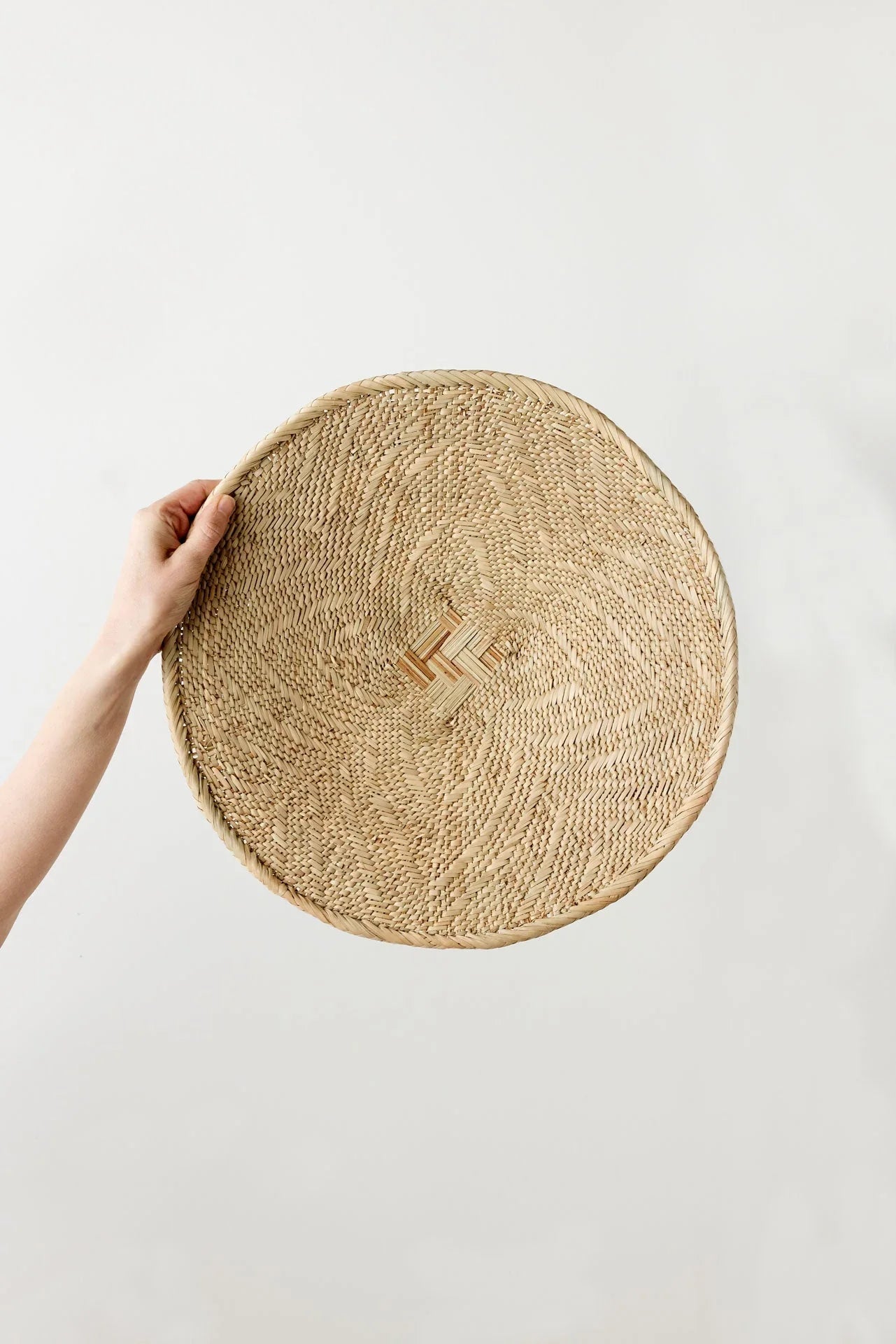 Binga Blonde Natural Woven Wall Basket Kanju Interiors
