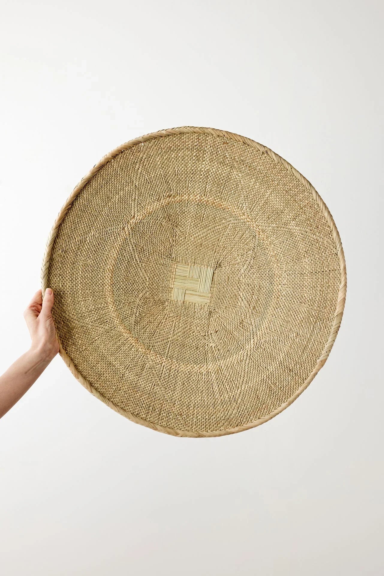 Binga Blonde Natural Woven Wall Basket Kanju Interiors