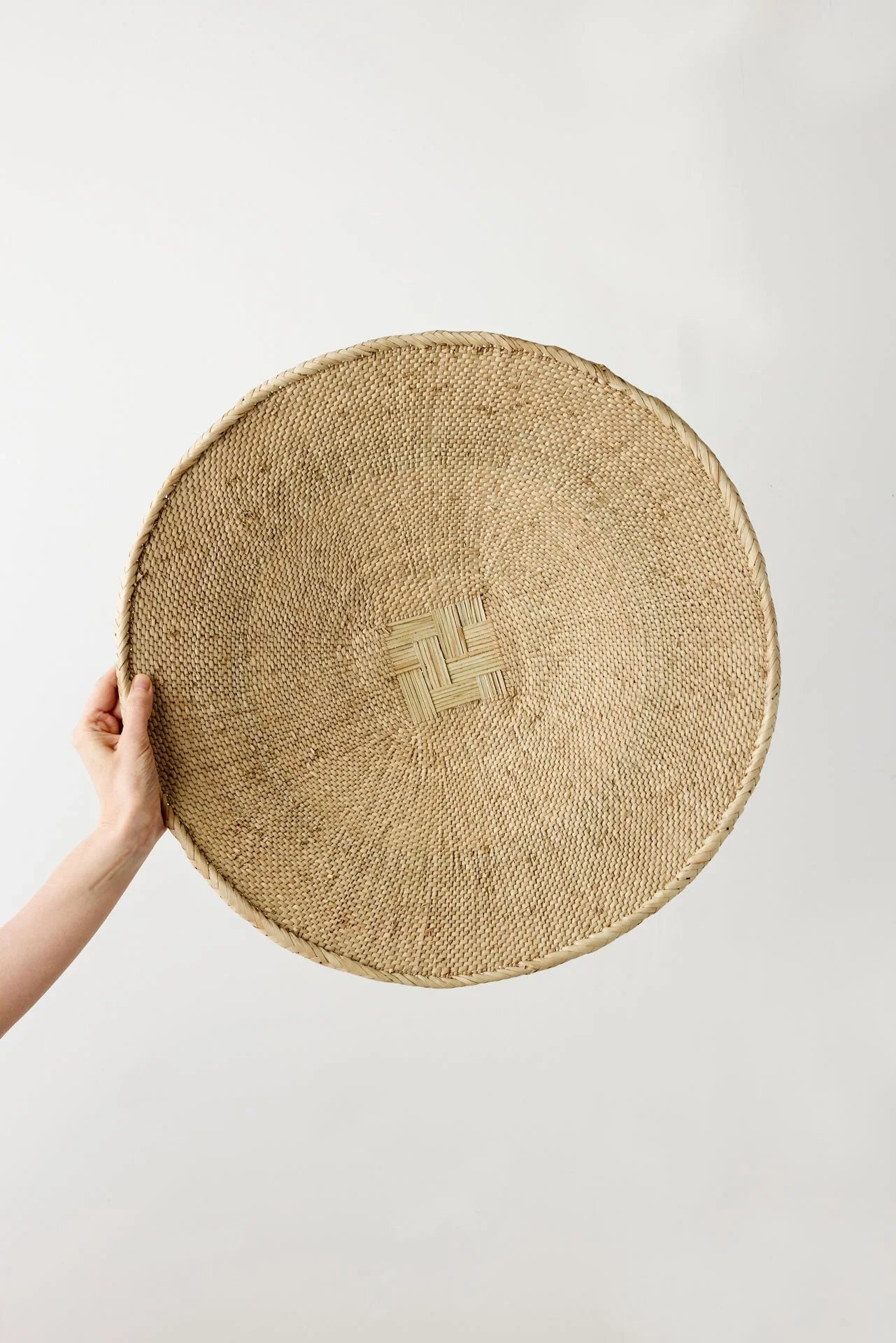 Binga Blonde Natural Woven Wall Basket Kanju Interiors