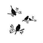 Rustic Metal Bird Wall Decor, 3d Silhouette, S Set, dimensions view - House Of Avana