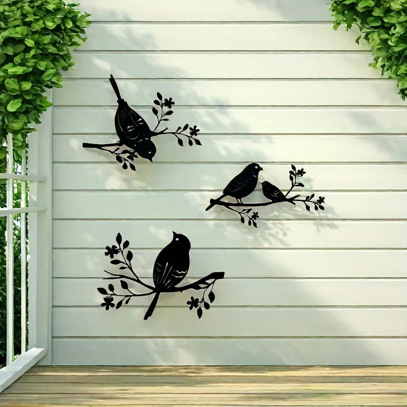 Rustic Metal Bird Wall Decor, 3d Silhouette, S Set, lifestyle image - House Of Avana