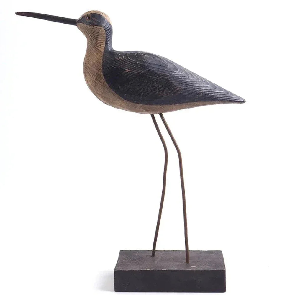 Artistic Long-legged Wooden Waterfowl Bird for Desktop Home Decor - House Of Avana