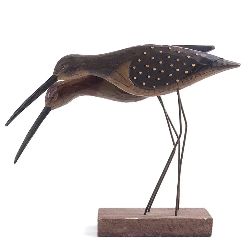 Artistic Long-legged Wooden Waterfowl Bird for Desktop Home Decor - House Of Avana