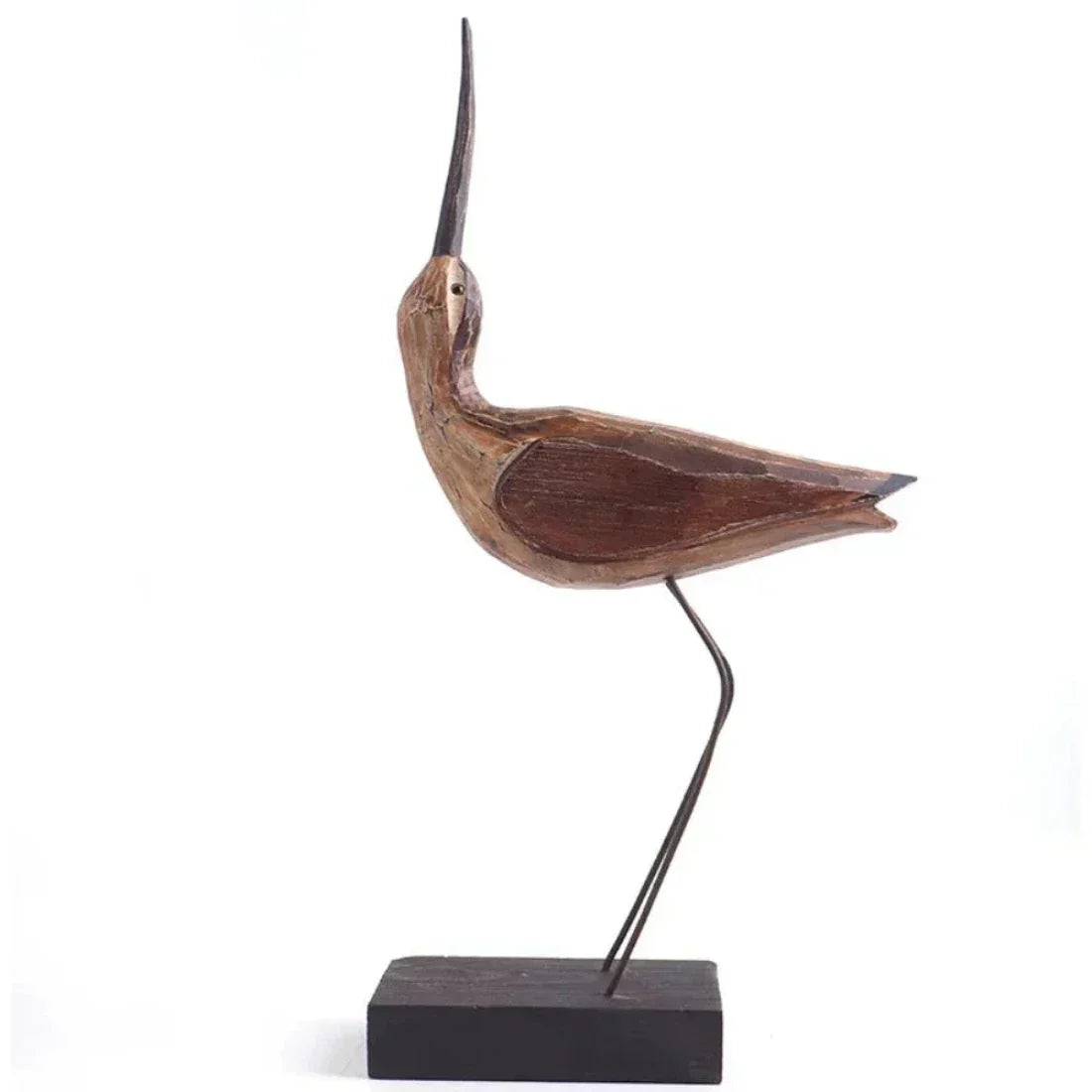 Artistic Long-legged Wooden Waterfowl Bird for Desktop Home Decor - House Of Avana
