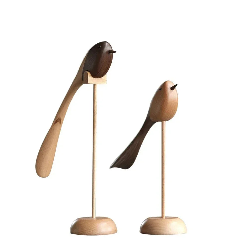 Stylish Wooden Bird Sculptures for Tabletop Home Decor - House Of Avana