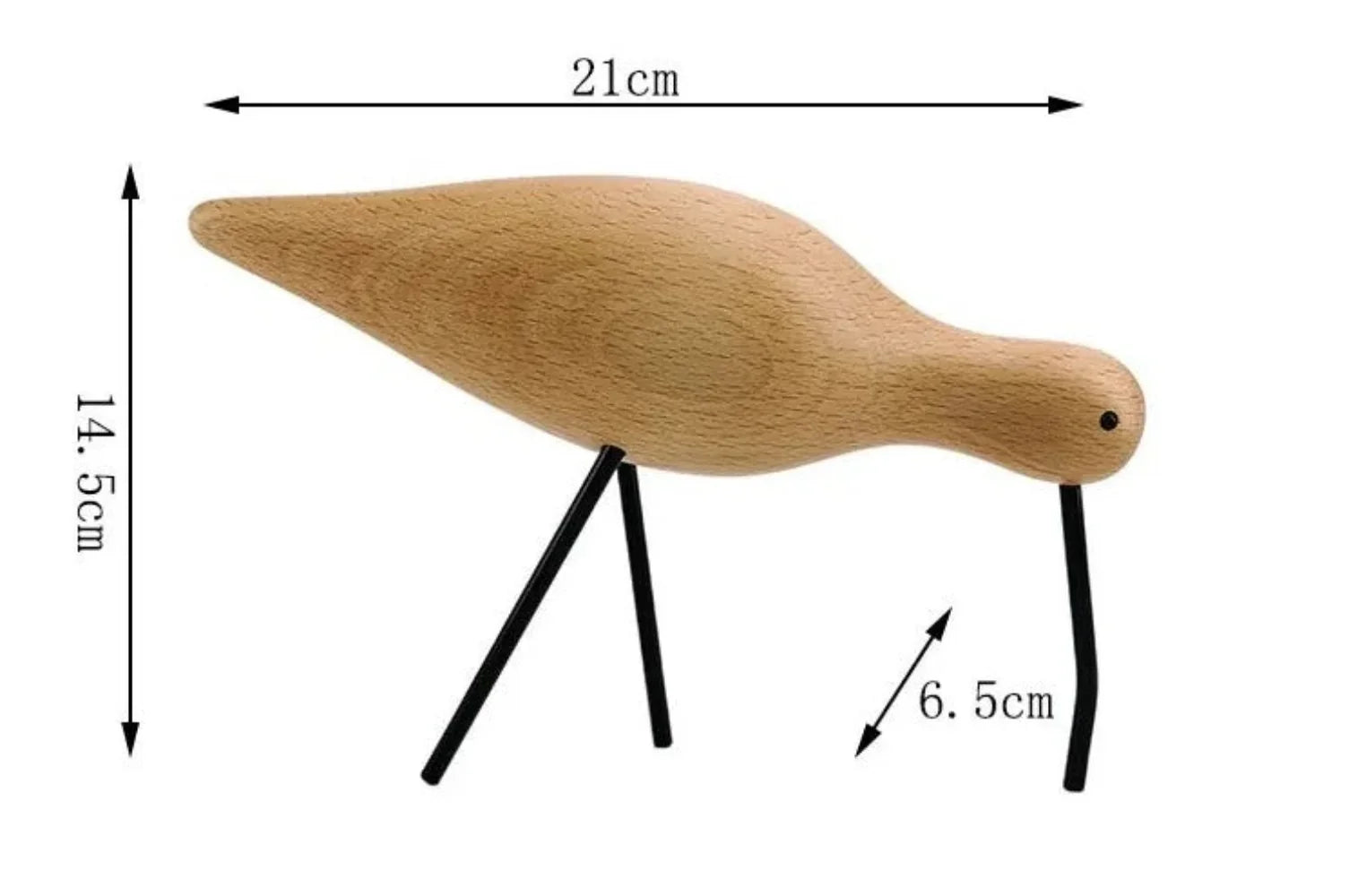 Water Bird Wood Decoration Figurine, angled view - House Of Avana