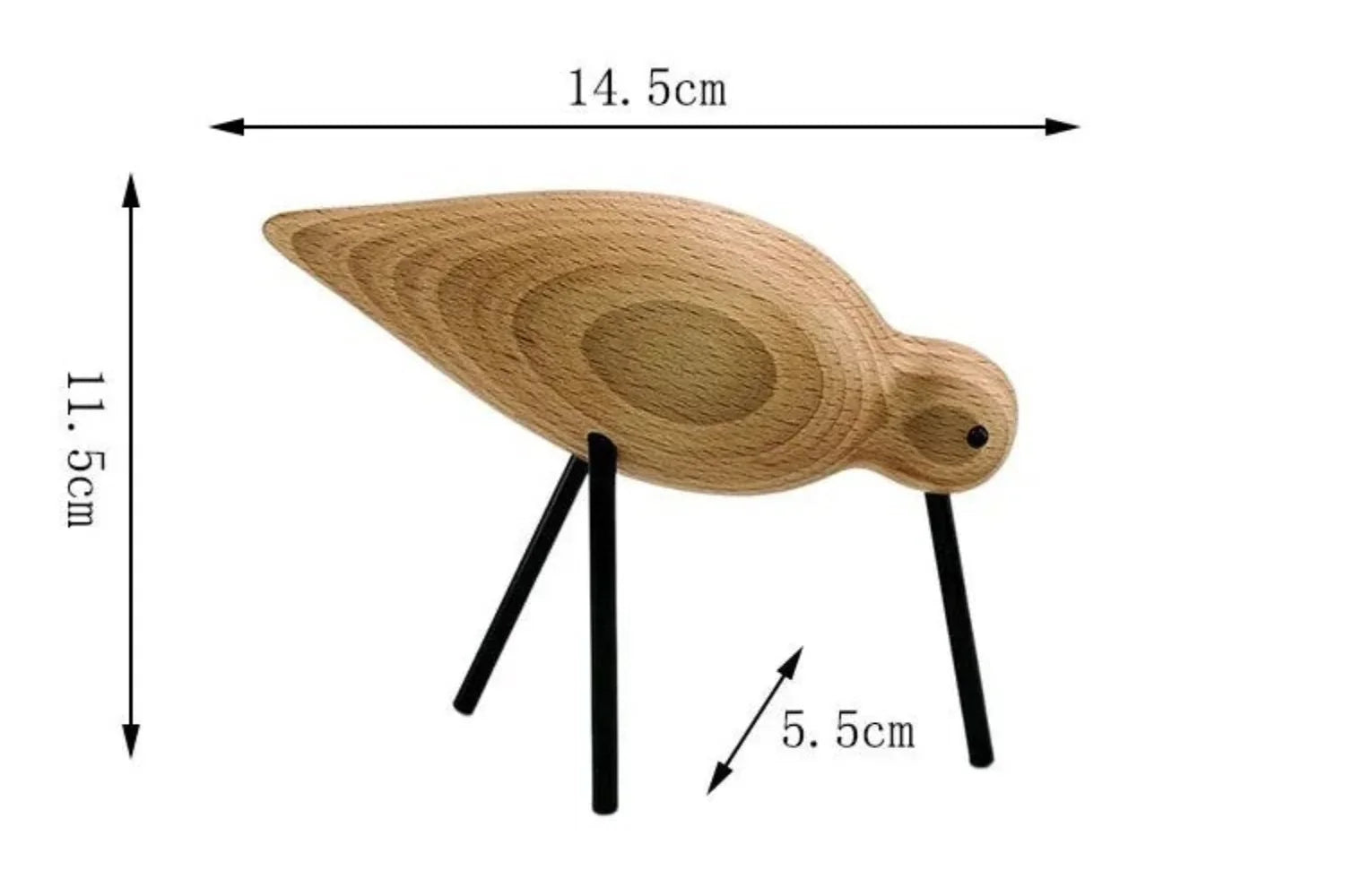 Water Bird Wood Decoration Figurine, detail shot - House Of Avana