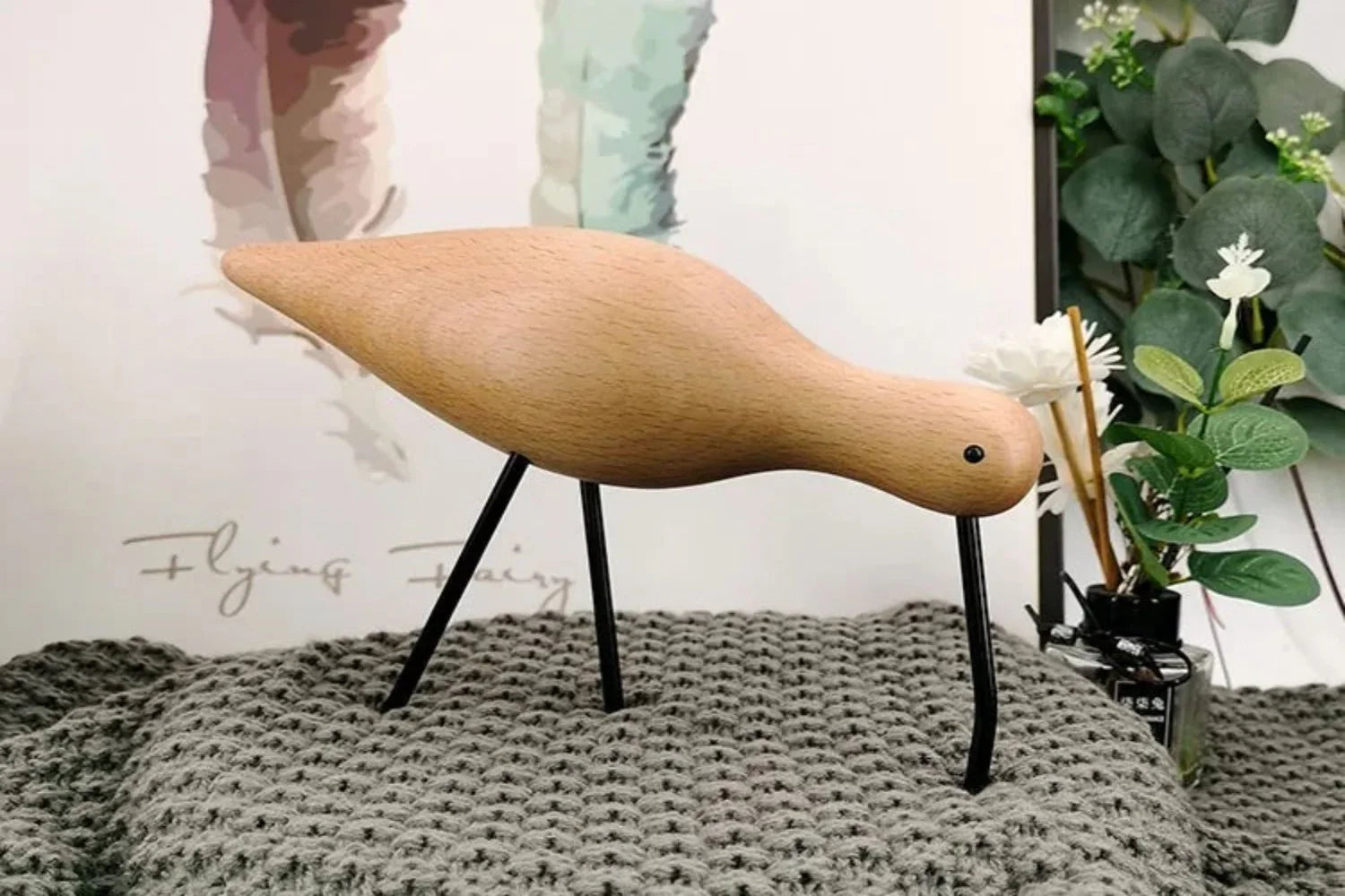 Water Bird Wood Decoration Figurine - House Of Avana