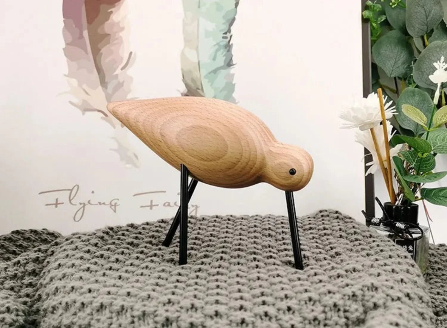 Water Bird Wood Decoration Figurine - House Of Avana