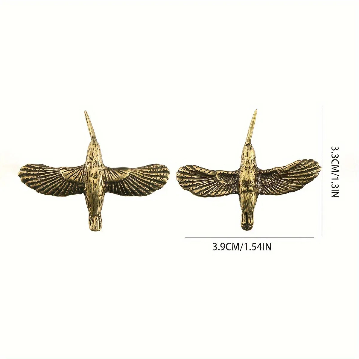 2-piece Set Brass Handcrafted Bird Figurines - Vintage Style, Perfect for Office Decor & Gifts Birds... - House Of Avana