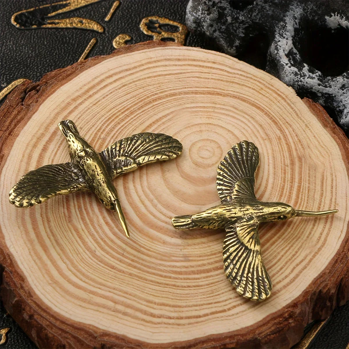 2-piece Set Brass Handcrafted Bird Figurines - Vintage Style, Perfect for Office Decor & Gifts Birds... - House Of Avana