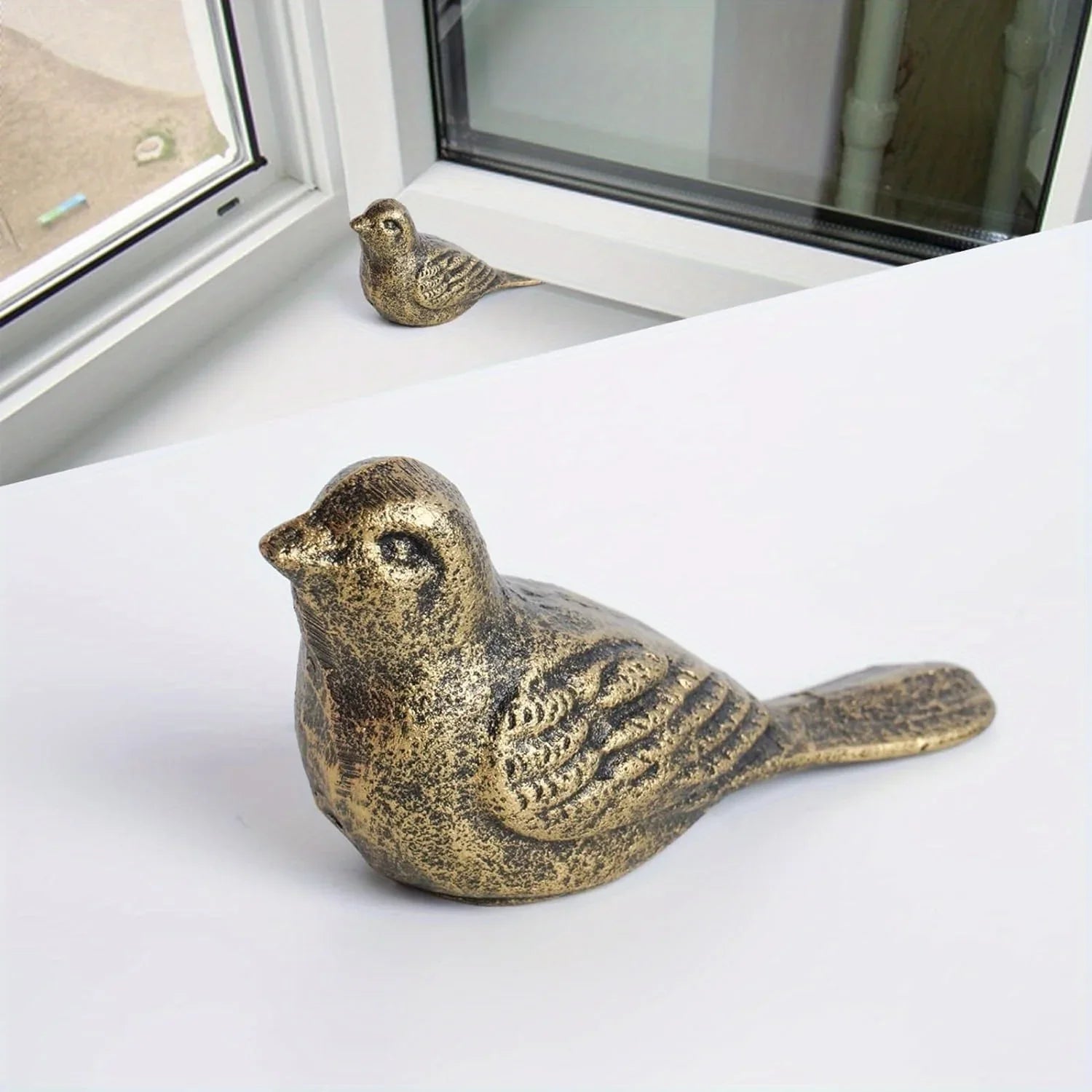 Cast Iron Bird Heavy Duty Door Stopper Avoid Drilling Holes with Handle Metal Antique Decorative Vintage... - House Of Avana