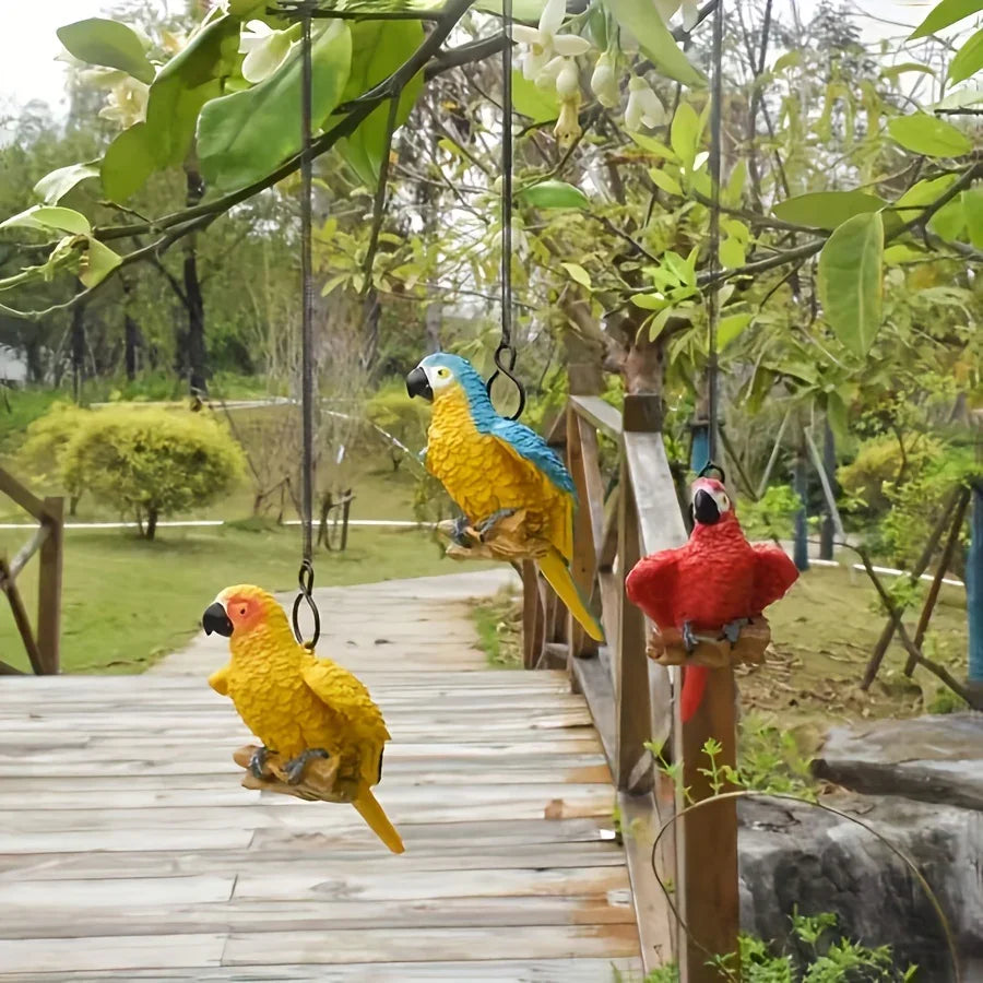 Bird Statues - Decorative Metal Set, front view - House Of Avana