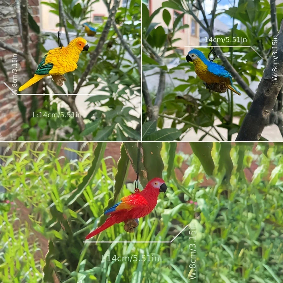 Bird Statues - Decorative Metal Set, side view - House Of Avana