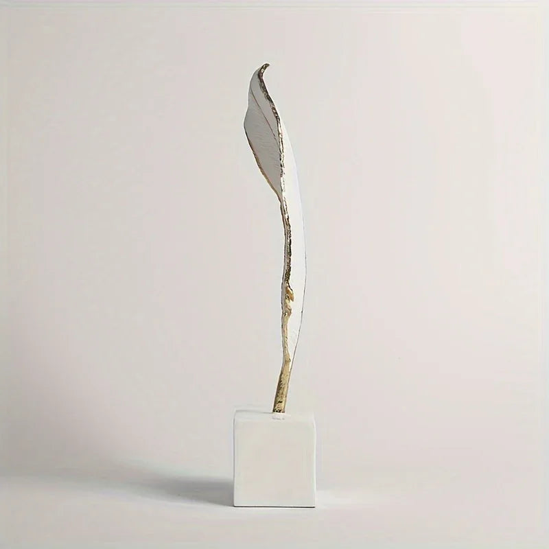 Feathered Aluminum Metal Decorative Bird Sculpture - Accent Figurine Home Decor Statue - House Of Avana