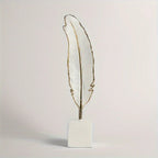 Feathered Aluminum Metal Decorative Bird Sculpture - Accent Figurine Home Decor Statue - House Of Avana