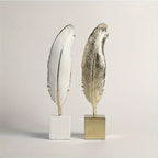 Feathered Aluminum Metal Decorative Bird Sculpture - Accent Figurine Home Decor Statue - House Of Avana